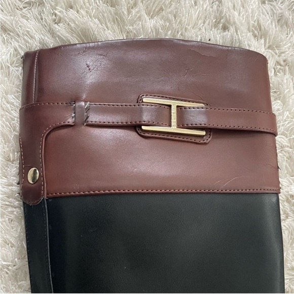 Tommy Hilfiger Black Tan Full Zip Riding Boots Size 6.5 - Picture 11 of 16